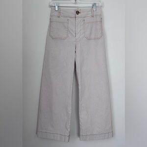 Maeve ivory contrast stitch - Colette - Anthropologie Wide Leg Pants - 25